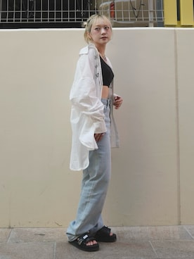 「RONRON（ロンロン）のアイテム」を使った、カフェ店長aoiさん（レディース・147cm）の春コーディネート