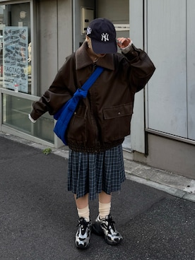 「アイテム（その他）」を使った、カフェ店長aoiさん（レディース・147cm）の秋コーディネート