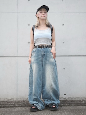 「VACANCY（ヴァカンシー）のアイテム（パンツ）」を使った、カフェ店長aoiさん（レディース・147cm）の秋コーディネート