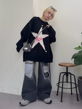 「アイテム（パーカー）」を使った、カフェ店長aoiさん（レディース・147cm）の冬コーディネート