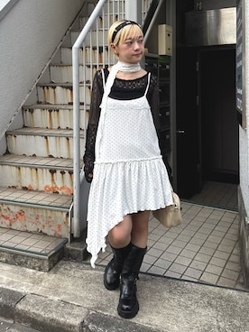 「アイテム（ブーツ）」を使った、カフェ店長aoiさん（レディース・147cm・20代）の秋コーディネート