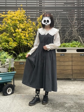 「花柄靴下」｜ひだかれいさん（レディース・154cm）の夏コーディネート