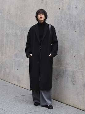 「アイテム（スラックス）」を使った、クリワキタカヒロさん（メンズ・172cm）の秋コーディネート