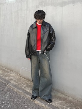 「Lui's（ルイス）のアイテム（パンツ）」を使った、クリワキタカヒロさん（メンズ・172cm）の春コーディネート