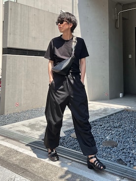 「Lui's（ルイス）のアイテム（サンダル）」を使った、クリワキタカヒロさん（メンズ・172cm）の夏コーディネート