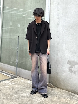 「Lui's（ルイス）のアイテム（アクセサリー）」を使った、クリワキタカヒロさん（メンズ・172cm）の夏コーディネート