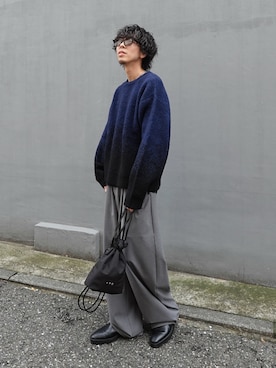 「アイテム（ニット/セーター）」を使った、クリワキタカヒロさん（メンズ・172cm・20代）の秋コーディネート