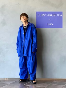 「Lui's（ルイス）のアイテム（サンダル）」を使った、クリワキタカヒロさん（メンズ・172cm）の夏コーディネート