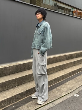 「アイテム（スウェットパンツ）」を使った、クリワキタカヒロさん（メンズ・172cm）の秋コーディネート