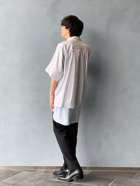 「Lui's（ルイス）のアイテム（シューズ）」を使った、クリワキタカヒロさん（メンズ・172cm）の夏コーディネート