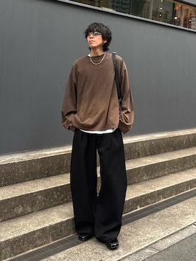 「Lui's（ルイス）のアイテム（バッグ）」を使った、クリワキタカヒロさん（メンズ・172cm）の春コーディネート