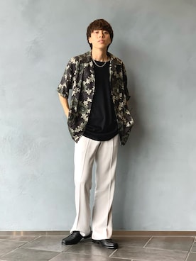 「Lui's（ルイス）のアイテム（シューズ）」を使った、クリワキタカヒロさん（メンズ・172cm）の夏コーディネート