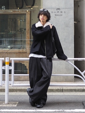 「アイテム（ブルゾン）」を使った、クリワキタカヒロさん（メンズ・172cm）の秋コーディネート