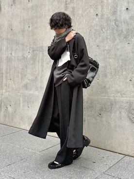 「アイテム（トレンチコート）」を使った、クリワキタカヒロさん（メンズ・172cm）の秋コーディネート