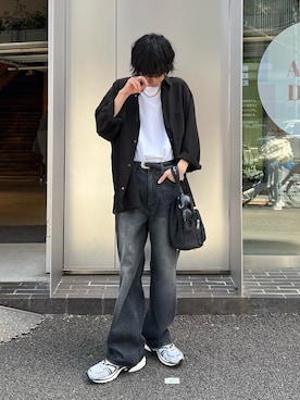 「Lui's（ルイス）のアイテム（スニーカー）」を使った、クリワキタカヒロさん（メンズ・172cm）の夏コーディネート