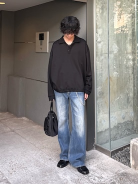 「Lui's（ルイス）のアイテム（ショルダーバッグ）」を使った、クリワキタカヒロさん（メンズ・172cm）の秋コーディネート