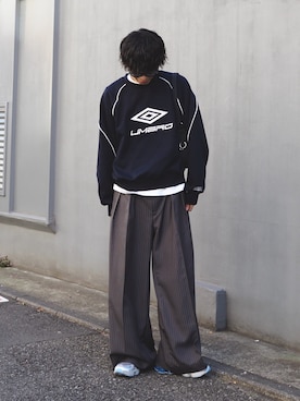 「UMBRO（アンブロ）のアイテム」を使った、クリワキタカヒロさん（メンズ・172cm）の冬コーディネート