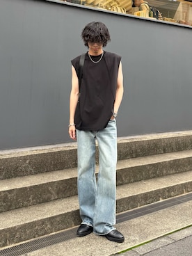 「Lui's（ルイス）のアイテム」を使った、クリワキタカヒロさん（メンズ・172cm）の夏コーディネート