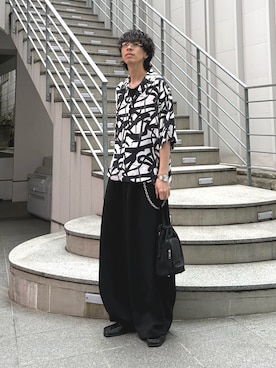 「巾着バッグ」｜クリワキタカヒロさん（メンズ・172cm）の春コーディネート