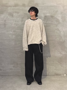 「アイテム（スラックス）」を使った、クリワキタカヒロさん（メンズ・172cm）の春コーディネート