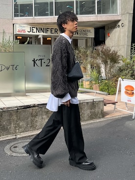 「ストライプパンツ」｜クリワキタカヒロさん（メンズ・172cm・20代）の秋コーディネート