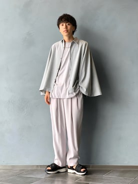 「Lui's（ルイス）のアイテム（サンダル）」を使った、クリワキタカヒロさん（メンズ・172cm）の夏コーディネート