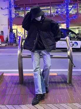 「Lui's（ルイス）のアイテム（帽子）」を使った、クリワキタカヒロさん（メンズ・172cm）の春コーディネート