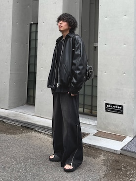 「アイテム（スウェット）」を使った、クリワキタカヒロさん（メンズ・172cm・20代）の秋コーディネート