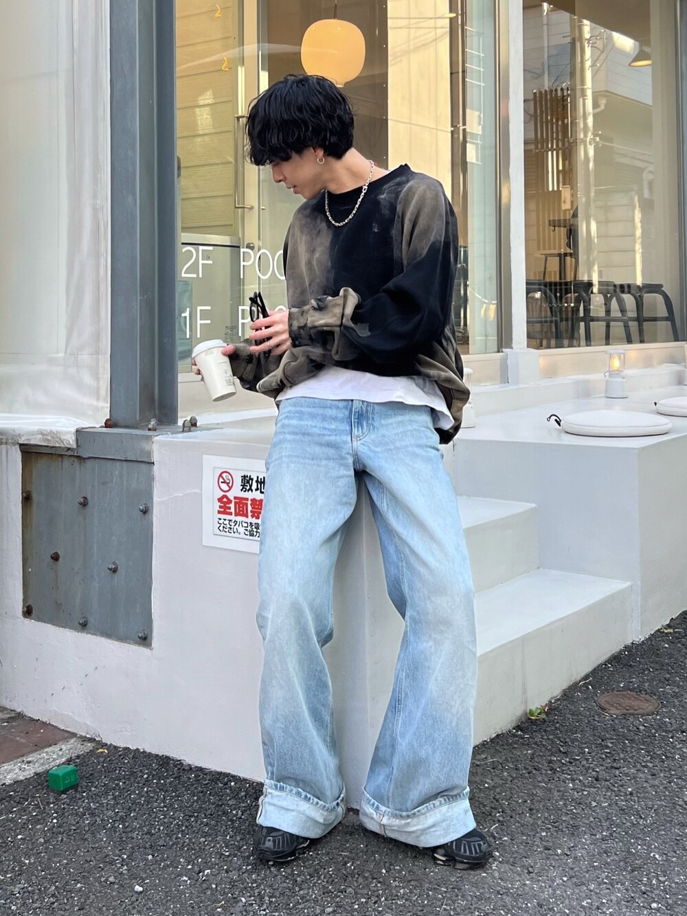 ZARA ローライズデニム 白 Kanza君着用 TRF バレルバギー ローライズ