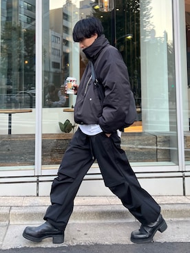 「Lui's（ルイス）のアイテム（ブーツ）」を使った、クリワキタカヒロさん（メンズ・172cm）の冬コーディネート