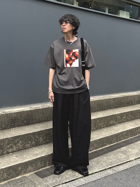「Lui's（ルイス）のアイテム（その他パンツ）」を使った、クリワキタカヒロさん（メンズ・172cm）の春コーディネート
