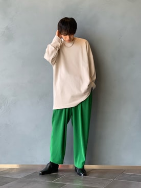 「Lui's（ルイス）のアイテム（スウェット）」を使った、クリワキタカヒロさん（メンズ・172cm）の春コーディネート
