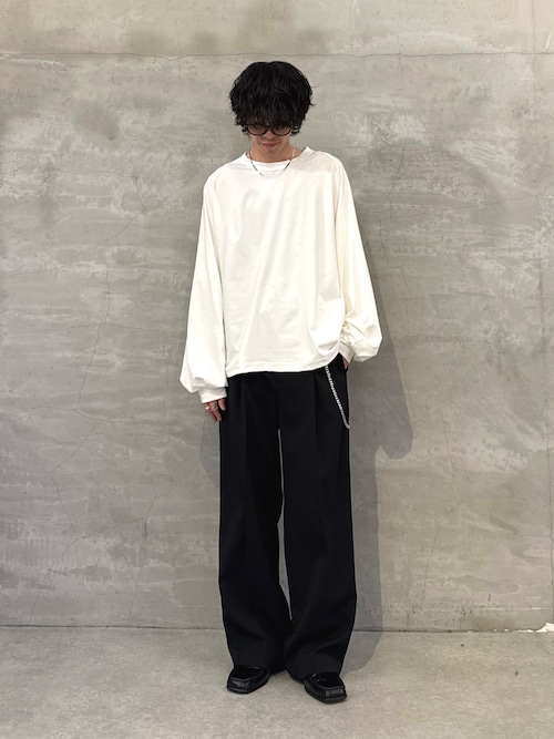 ダブルクロス タックワイドパンツ（スラックス）｜Lui's（ルイス）の