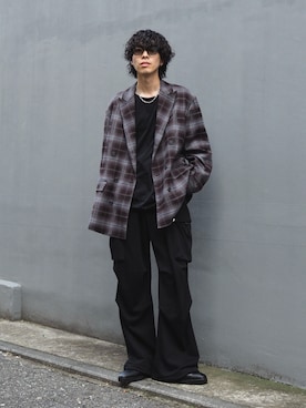 「アイテム（テーラードジャケット）」を使った、クリワキタカヒロさん（メンズ・172cm）の夏コーディネート