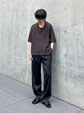 「オープンカラーシャツ」｜クリワキタカヒロさん（メンズ・172cm）の春コーディネート