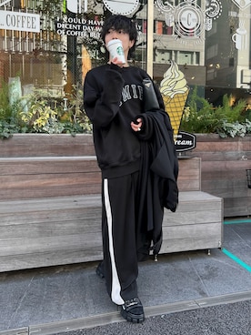 「PRADA（プラダ）のアイテム」を使った、クリワキタカヒロさん（メンズ・172cm）の春コーディネート