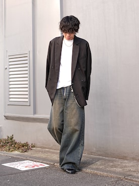 「Lui's（ルイス）のアイテム（パンツ）」を使った、クリワキタカヒロさん（メンズ・172cm）の春コーディネート