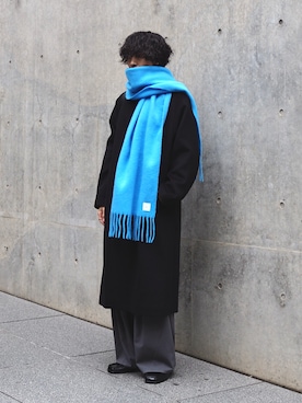 「アイテム（マフラー）」を使った、クリワキタカヒロさん（メンズ・172cm）の冬コーディネート