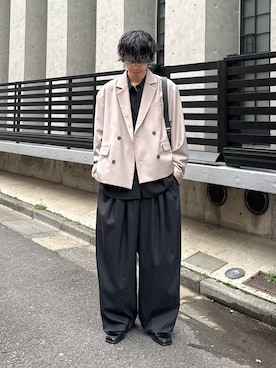 「Lui's（ルイス）のアイテム（バッグ）」を使った、クリワキタカヒロさん（メンズ・172cm）の春コーディネート