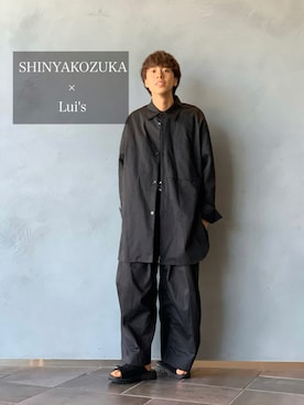 「Lui's（ルイス）のアイテム（サンダル）」を使った、クリワキタカヒロさん（メンズ・172cm）の夏コーディネート