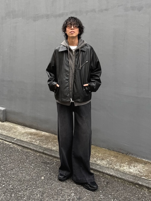 グランジシンセティックレザーZIPブルゾン（ブルゾン）｜Lui's（ルイス