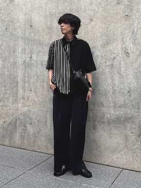 「Lui's（ルイス）のアイテム（シャツ/ブラウス）」を使った、クリワキタカヒロさん（メンズ・172cm）の夏コーディネート