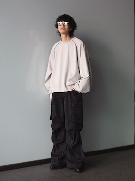 「アイテム（カーゴパンツ）」を使った、クリワキタカヒロさん（メンズ・172cm）の夏コーディネート