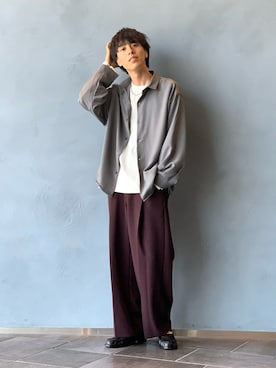 「Lui's（ルイス）のアイテム（ローファー）」を使った、クリワキタカヒロさん（メンズ・172cm）の秋コーディネート