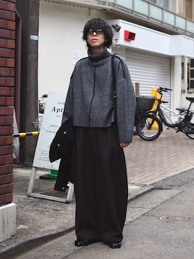 「アイテム（バッグ）」を使った、クリワキタカヒロさん（メンズ・172cm）の冬コーディネート