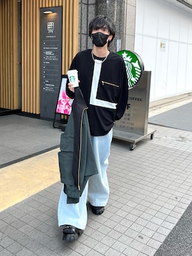 「Lui's（ルイス）のアイテム（サンダル）」を使った、クリワキタカヒロさん（メンズ・172cm）の春コーディネート