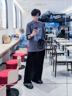 「シンフルコーデ」｜「アイテム（スラックス）」を使った、のぞむさん（メンズ・173cm）の夏コーディネート