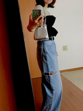 「アイテム（チューブトップ）」を使った、NaOmIさん（レディース・162cm）の秋コーディネート