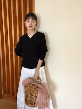 「cava cava（サヴァサヴァ）のアイテム（バレエシューズ）」を使った、nanaho.さん（レディース・164cm）の冬コーディネート