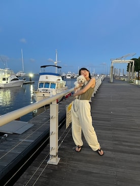 「Hanes」｜「アイテム（その他）」を使った、nanaho.さん（レディース・164cm）の夏コーディネート